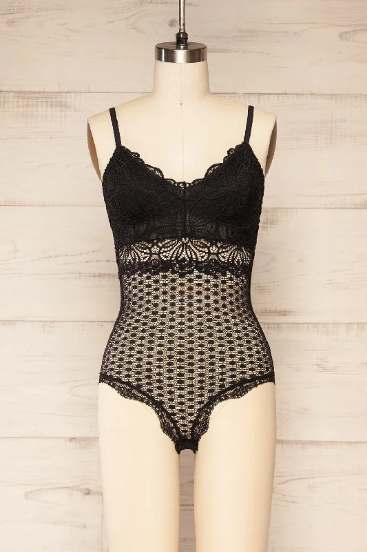 Organic Cotton Bodysuits for an Eco - Friendly and Comfortable OptionEspagna Black | Lace Lingerie Bodysuit