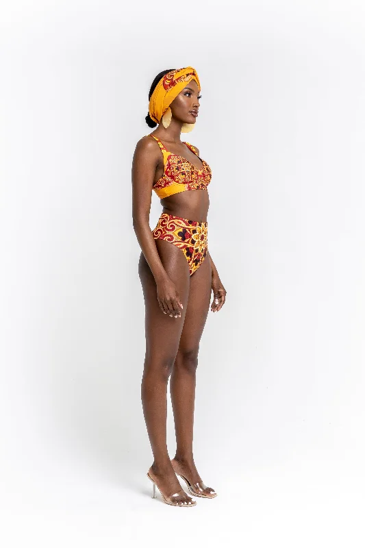 Sustainable bikini made from recycled materials for eco - conscious beachgoersENANG ORANGE swimsuit bottom