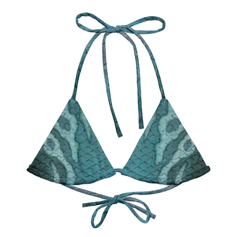 Metallic - finish bikini for a glamorous and eye - catching poolside lookSea Smoke Recycled String Bikini Top