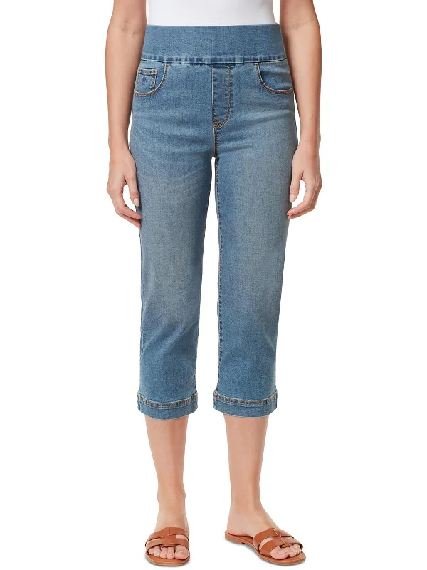 Amanda Womens Mid-Rise Denim Capri Jeans