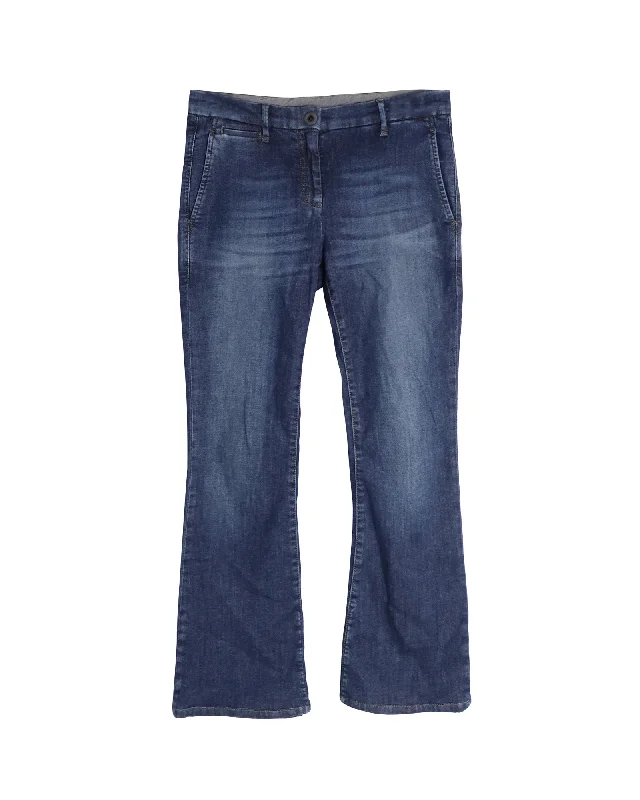 Brunello Cucinelli Boot-Cut Jeans in Blue Cotton Denim