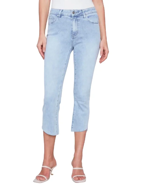 Cropped Bootcut Jeans In Medium Blue