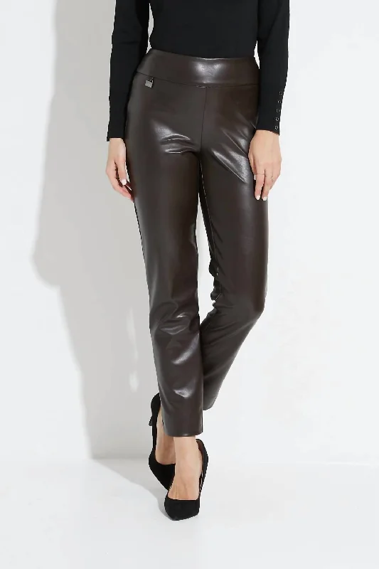 Faux Leather Pants In Mocha