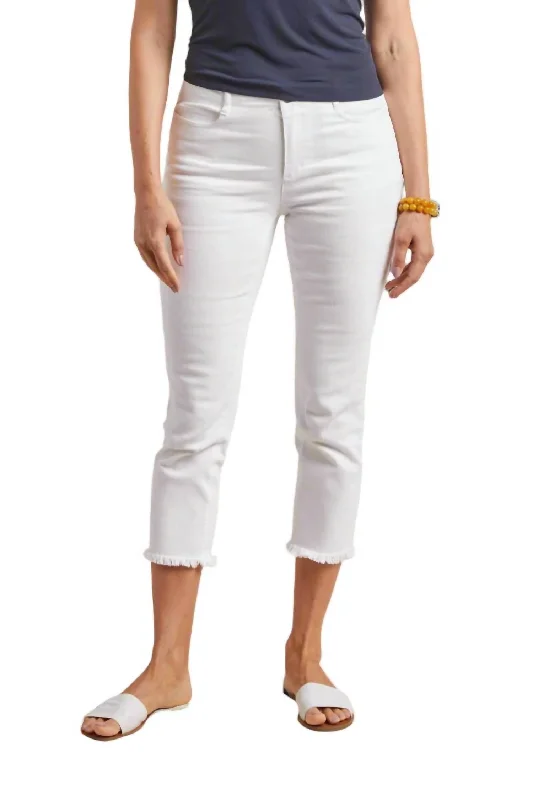 Stretch Denim Capri Jeans In White