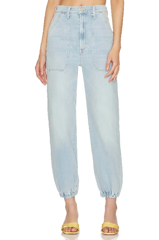 The Wrapper Patch Springy Ankle Jean In Chill Pill