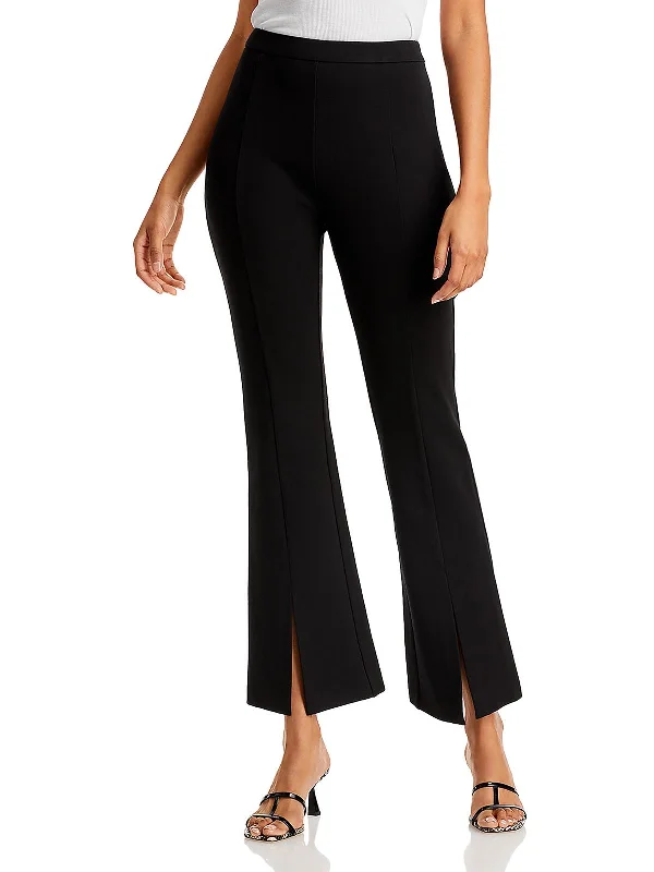 Womens Stretch Split Hem High-Waist Pants