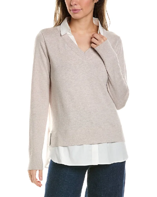 Cropped Women Sweater to Pair with High - Waisted BottomsAlashan Cashmere Montage Shirttail Cashmere-Blend Sweater