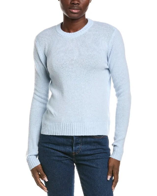 Striped Women Sweater with a Timeless PatternAlashan Cashmere Technical Crop Crewneck Cashmere-Blend Pullover