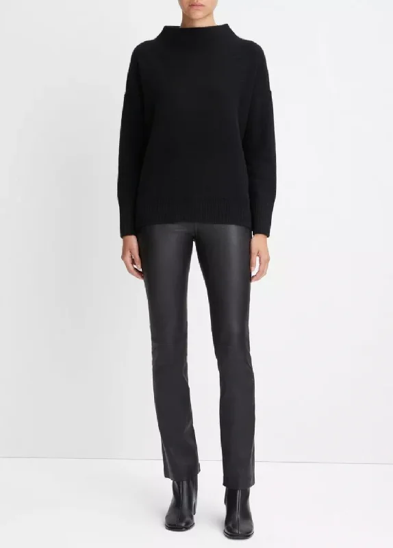 Cashmere Women Sweater with a Luxurious Soft TouchCashmere Funnel Neck Sweater - Black