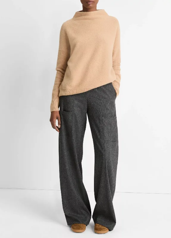 Oversized Women Sweater for a Cozy and Fashionable LookCashmere Funnel Neck Sweater - Camel