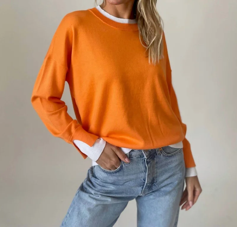 V - Neck Women Sweater to Elongate the NecklineClaire Sweater In Orange