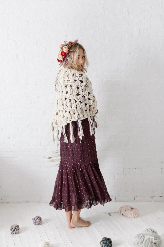 Hand - Knitted Women Sweater with Artisanal CharmDash Triangle Shawl Pattern