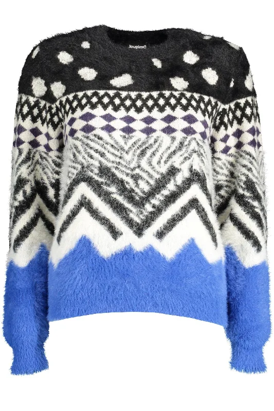 Cropped Women Sweater to Pair with High - Waisted BottomsDesigual Chic Contrasting Detail Long-Sleeve Women's Top