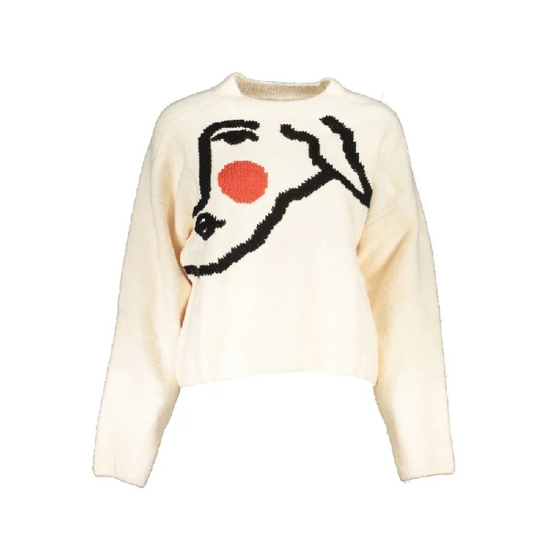 Long - Sleeve Women Sweater with Ribbed CuffsDesigual Chic  Embroide Crew Neck Women's Sweater