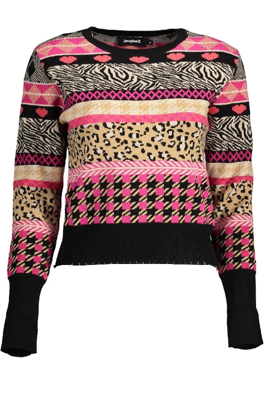 Chunky Knit Women Sweater for Winter WarmthDesigual Elegant Long-Sleeved Round Neck Women's Sweater