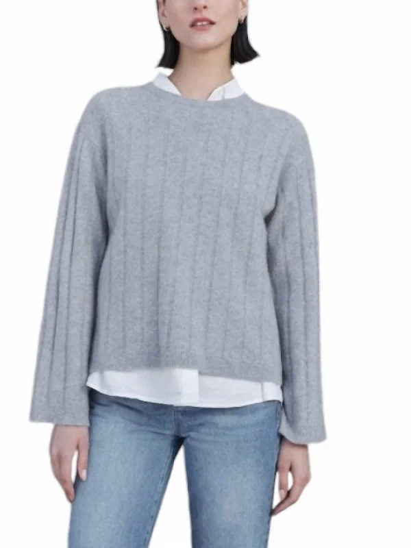 Open - Front Women Sweater for Easy LayeringFillmore Sweater In Fog