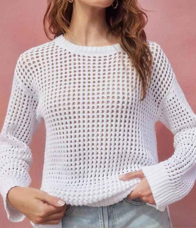 Open - Front Women Sweater for Easy LayeringHamptons Sweater In White