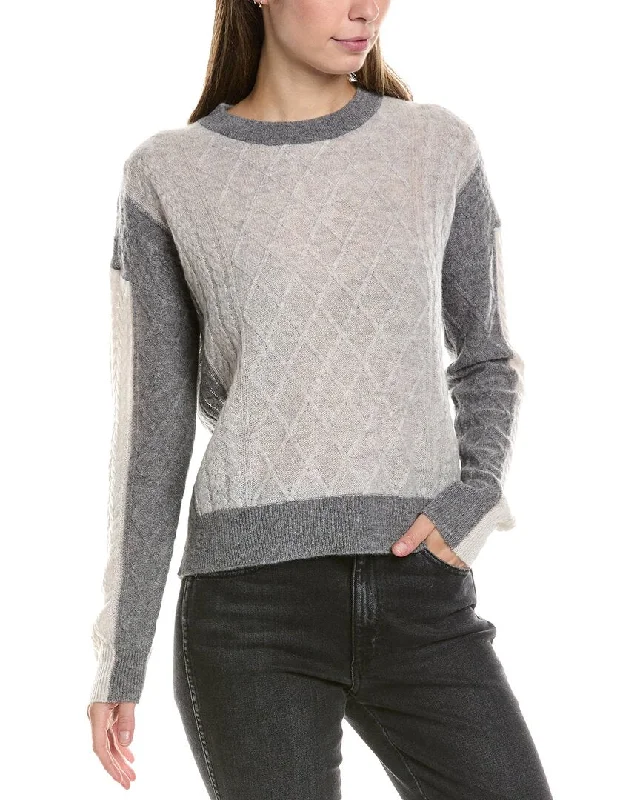 Color - Blocked Women Sweater for a Bold Fashion StatementInCashmere Cable Cashmere Pullover