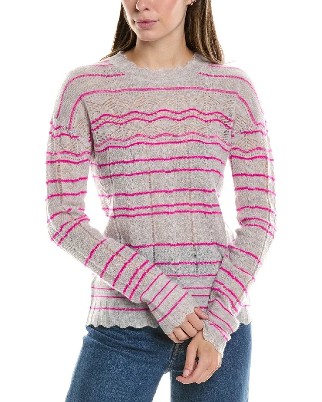 Oversized Women Sweater for a Cozy and Fashionable LookInCashmere Pointelle Cashmere Sweater