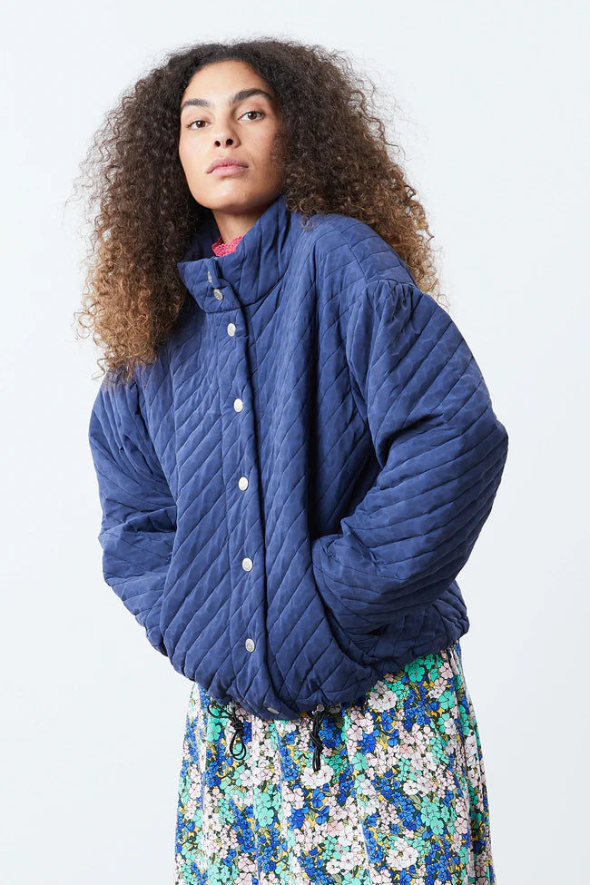 Cropped Women Sweater to Pair with High - Waisted BottomsLollys Laundry Dark Blue Phoenix Jacket