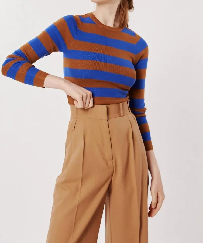 Oversized Women Sweater for a Cozy and Fashionable LookLucca Striped Sweater In Multi Blue