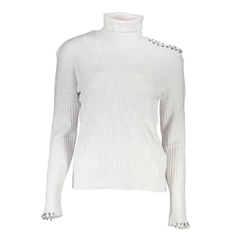 Lightweight Women Sweater for Spring and FallPatrizia Pepe Chic Turtleneck Sweater with Contrast Women's Details