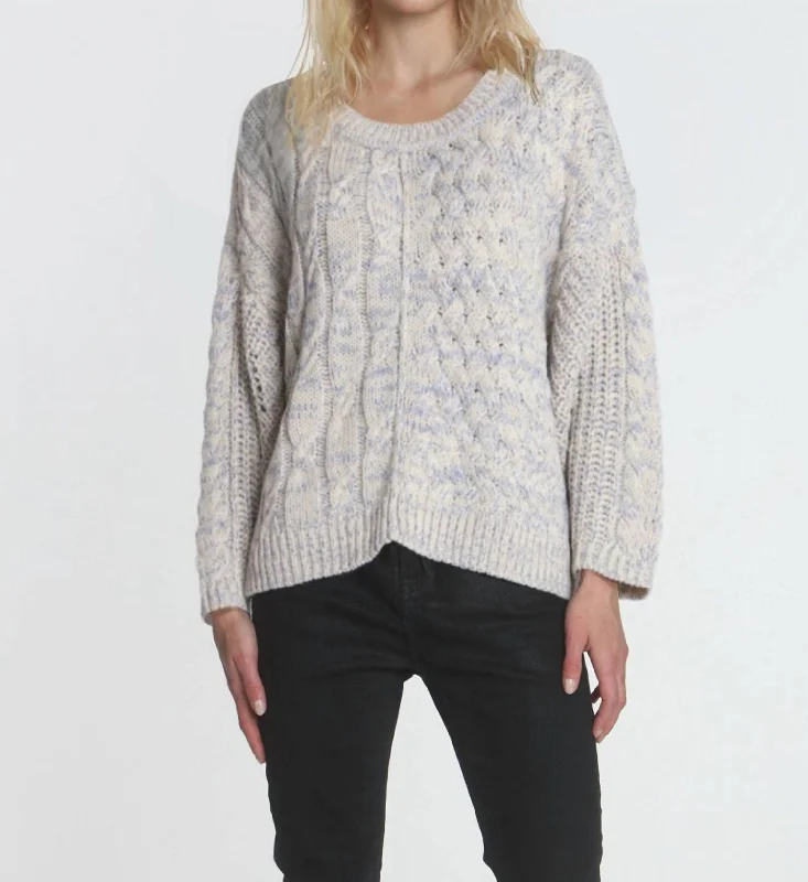 Cropped Women Sweater to Pair with High - Waisted BottomsShiloh Medley Scoop Sweater In Dune