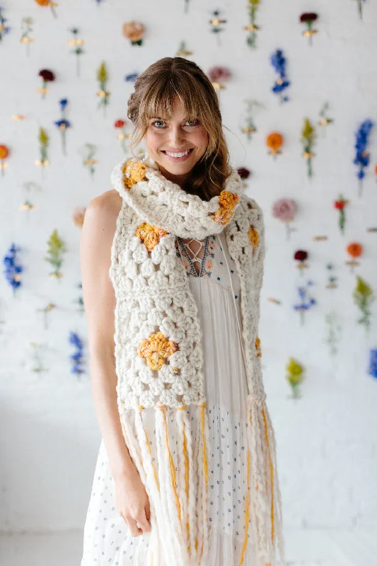 Cashmere Women Sweater with a Luxurious Soft TouchSunshine Cloud Scarf Pattern