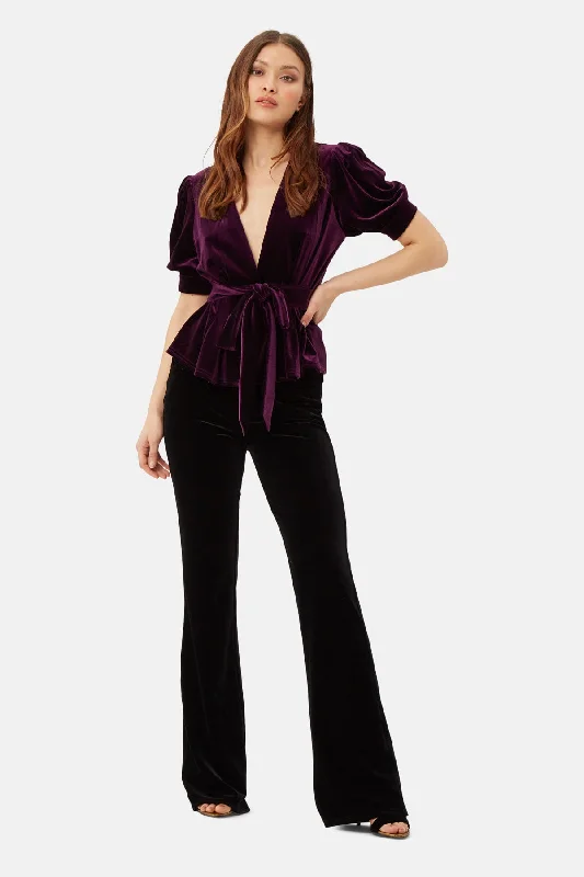 Button - Down Women Sweater for a Versatile LookTraffic People Purple Velvet Cinch Jacket