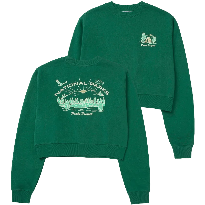 Long - Sleeve Women Sweater with Ribbed CuffsWomen's National Parks Sunrise Cropped Crew