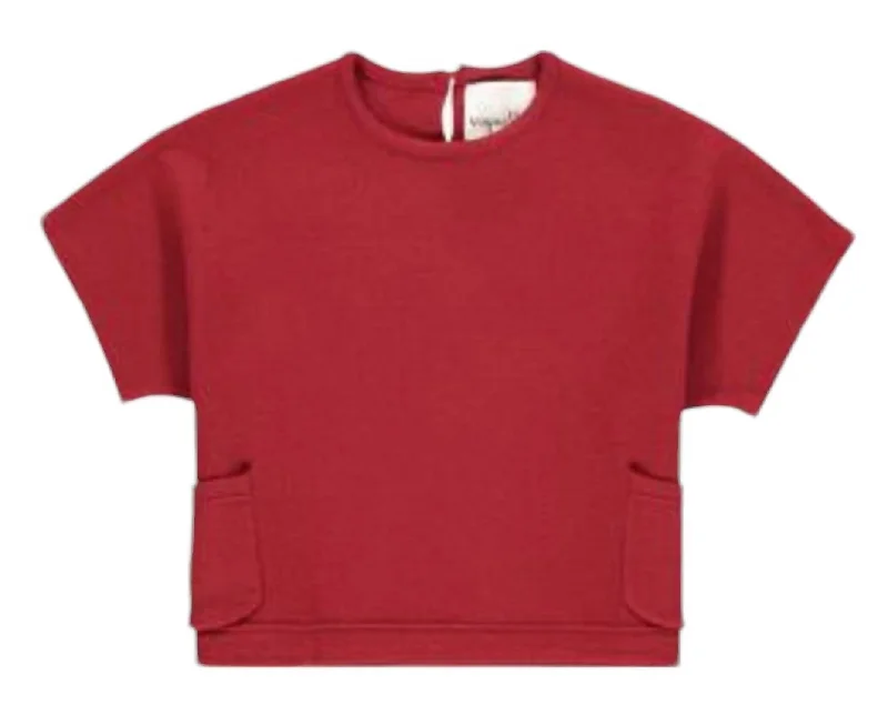 Cashmere Women Sweater with a Luxurious Soft TouchWomen's Fiona Short Sleeve Sweater In Burgundy