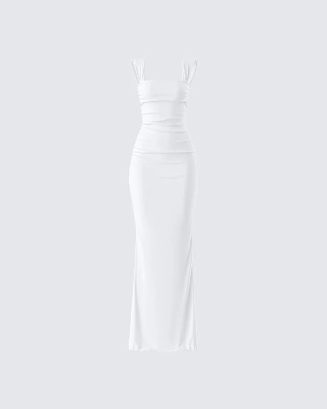 Mini Women Dress with a Short Hem for a Young and Trendy StyleAlexandra White Jersey Maxi Dress