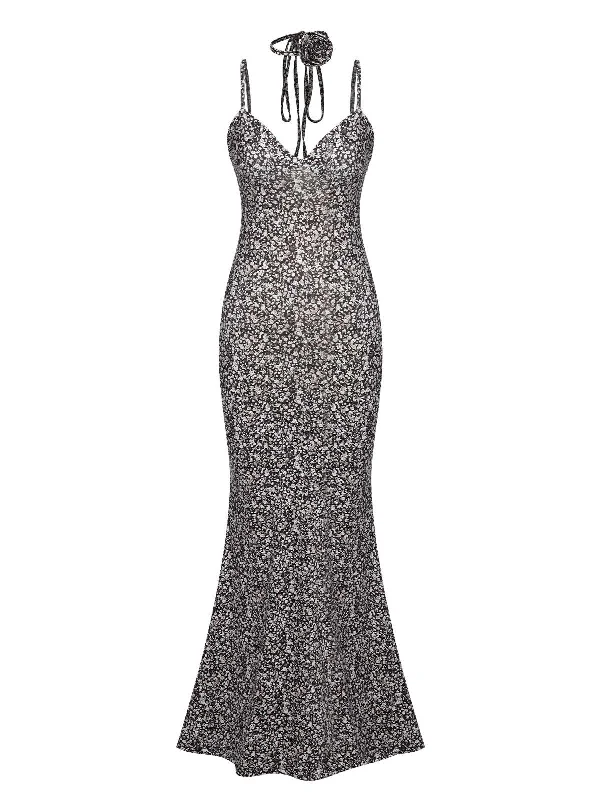 Backless Women Dress for a Sexy and Alluring Look at Evening EventsBlack 1930s Spaghetti Straps Mermaid Dress