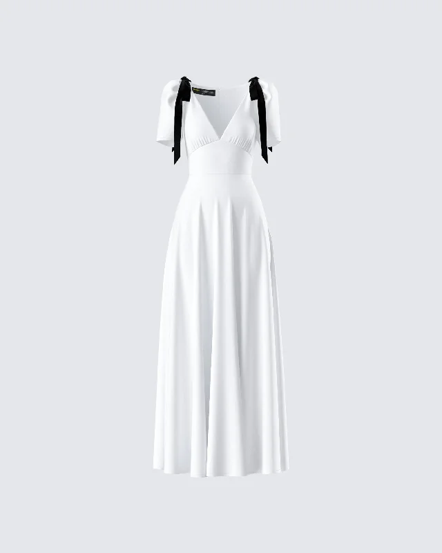 Ruffled Women Dress with Multiple Layers for a Playful and Girly StyleBraelyn White Maxi Dress