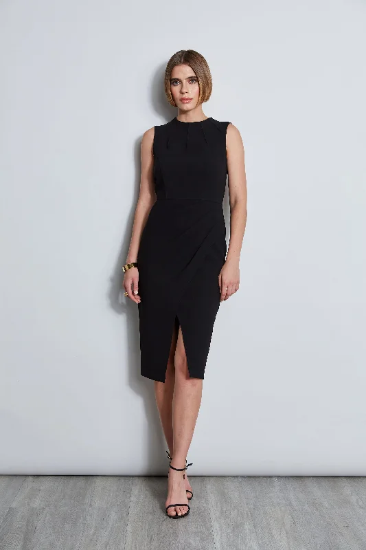 Shift Women Dress with a Simple and Classic Design for Everyday WearDart Neck Faux Wrap Dress