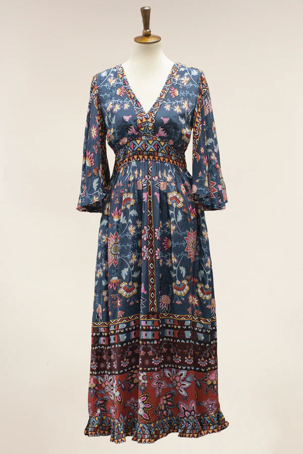 Maxi Women Dress with Floral Print for a Bohemian VibeMelina Dress