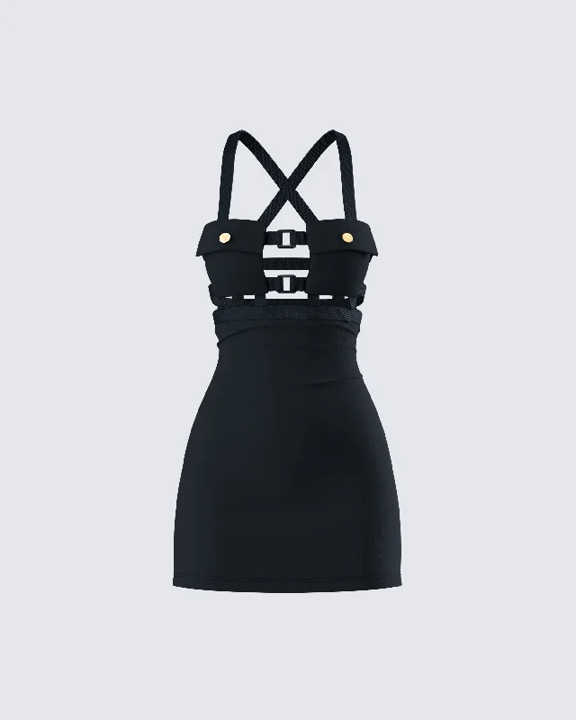 Shift Women Dress with a Simple and Classic Design for Everyday WearMiranda Black Ponte Mini Dress