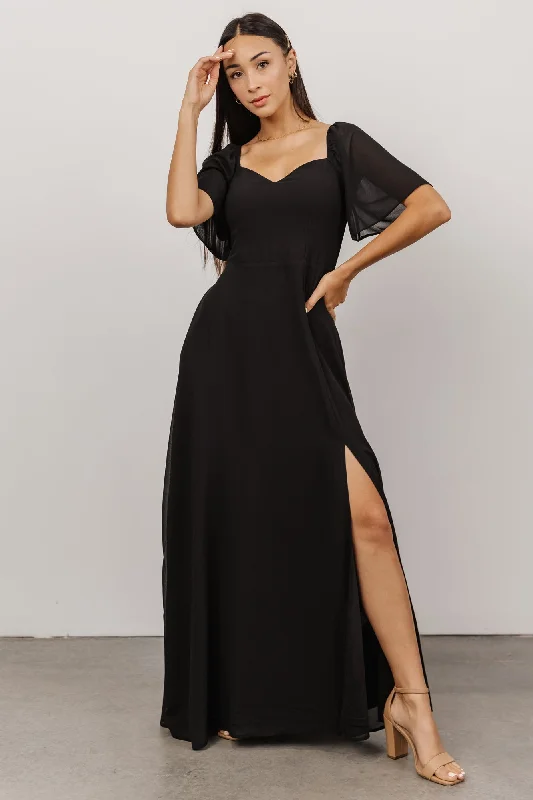 Lace - Embellished Women Dress for an Elegant and Sophisticated AppearanceSierra Sweetheart Maxi Dress | Black