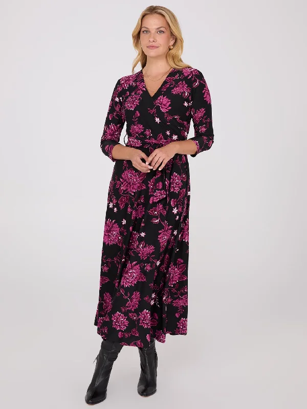 Mermaid - Style Women Dress with a Fitted Silhouette for Special OccasionsFloral Print Crossover A-Line Maxi Dress