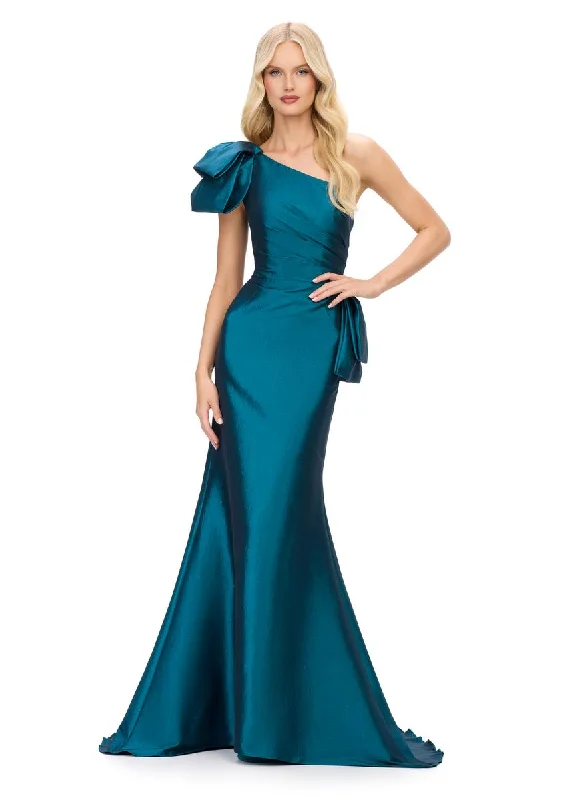 Sleeveless Women Dress in Bright Colors for Summer PartiesASHLEYlauren One Shoulder Taffeta Prom Dress 11722