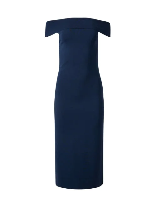 Ruffled Women Dress with Multiple Layers for a Playful and Girly StyleAulla Navy Off the Shoulder Dress