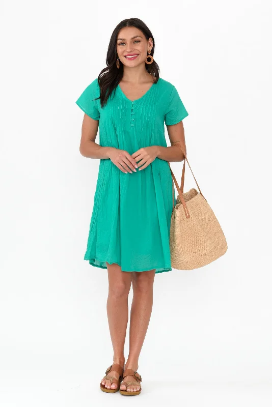 Lace - Embellished Women Dress for an Elegant and Sophisticated AppearanceSabina Green Crinkle Cotton Dress