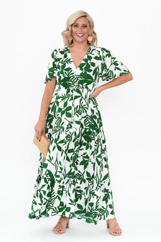 Halter Neck Women Dress to Show Off the Shoulders and NecklineCooper Green Floral Tier Dress