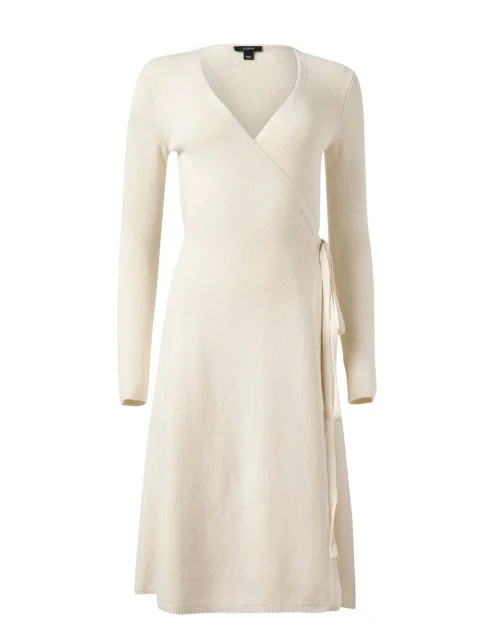 Mini Women Dress with a Short Hem for a Young and Trendy StyleIvory Wrap Dress