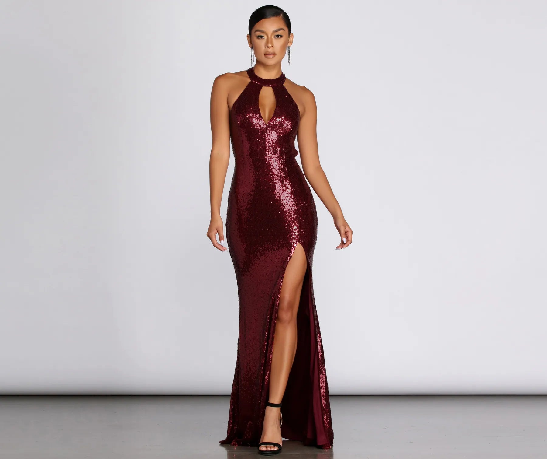 Backless Women Dress for a Sexy and Alluring Look at Evening EventsJena Formal Sequin High Slit Dress