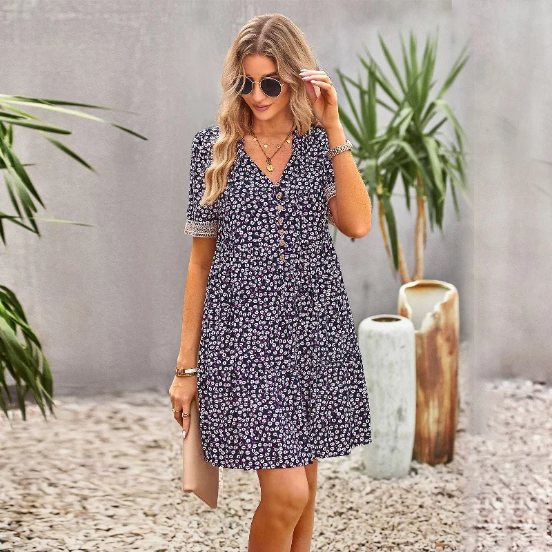 Strapless Women Dress with a Built - in Bra for Comfort and SupportMaria Boho Floral Print Summer Midi Dress