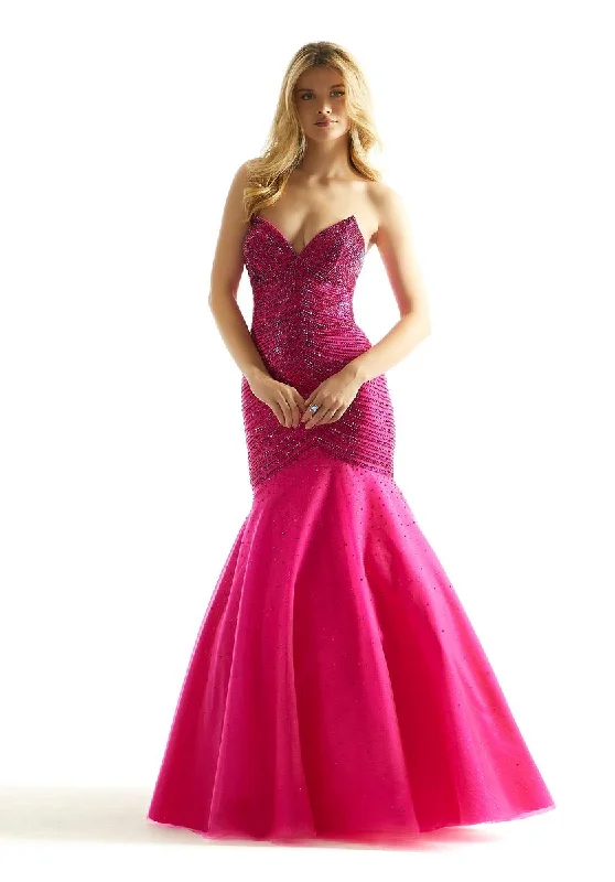 Strapless Women Dress with a Built - in Bra for Comfort and SupportMorilee Peaked Mermaid Strapless Prom Dress 49029