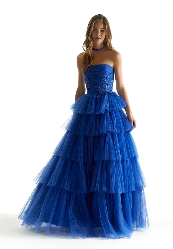 Plus Size Women Dress with a Flattering A - Line Cut for Comfort and StyleMorilee Strapless Ruffle Skirt Prom Dress 49042