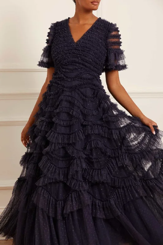 Ball Gown Women Dress with a Full Skirt for a Princess - like LookPhoenix V-Neck Gown