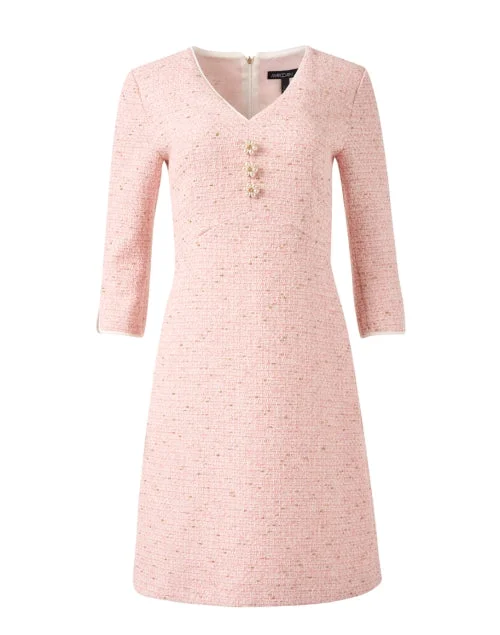 Wrap - Style Women Dress with Adjustable Fit for All Body TypesPink Tweed Dress